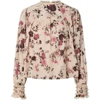 Y.A.S Blusa 'YASSille' beige / verde oscuro / rosa claro / rojo vino