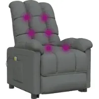 Syfax Sillón de masaje, color gris oscuro, tapizado en tela