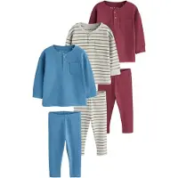 Next Pijama azul real / gris moteado / oliva / burdeos