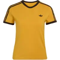 Adidas adidasCAMISETA ENTALLADA 3 STRIPES XL Preloved Yellow / Aurora Coffee Mujer