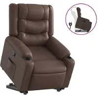 Syfax Sillón reclinable elevable cuero sintético marrón