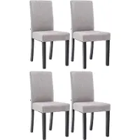 BellaFurn Juego de 4 sillas de comedor – sillas cómodas – tapicería fácil de limpiar | Color: gris claro, color base: