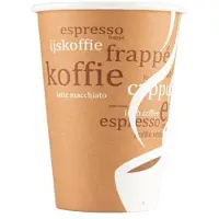 Nobrand Vasos de cartón con motivos de café (2500 unidades, capacidad de 180 cc)