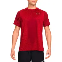 Nike Running - Ropa para trail running - M AF Stride SS Top Tough Red Bright Crimson Reflective Silver - Talla S - Rojo