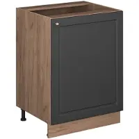 Vicco Mueble bajo de cocina Fame-Line Antracita-Oro Landhaus/Roble dorado 60 cm 1 puerta sin encimera, Model 65181