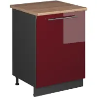 Vicco Mueble bajo para fregadero Fame-Line Rojo Burdeos alto brillo/Antracita 60 cm, Model 63417