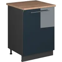 Vicco Mueble bajo para fregadero Fame-Line Azul oscuro alto brillo/Antracita 60 cm, Model 63433