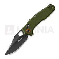 Fox Edge Navaja Crew Clip Point - Blackwash - G10, verde olivo