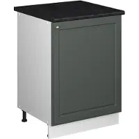 Vicco Mueble bajo de cocina Fame-Line Verde dorado Casa de campo/Blanco 60 cm 1 puerta con encimera, Model 65126