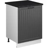 Vicco Mueble bajo de cocina Fame-Line Gris oscuro/Blanco 60 cm 1 puerta con encimera, Model 65130