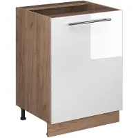 Vicco Mueble bajo de cocina Fame-Line Blanco alto brillo/Roble dorado 60 cm 1 puerta sin encimera, Model 65209