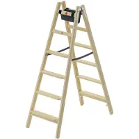 Hailo Escalera de madera , modelo Master H80, con 2 escalones y 6 peldaños