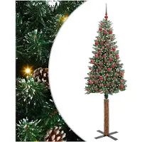 vidaXL Árbol de Navidad delgado, color verde, 180 cm ()