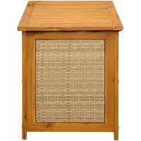 vidaXL Caja de almacenamiento para jardín, 185 litros, madera maciza de acacia, 90 x 50 x 56 cm, color beige
