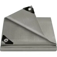 BellaFurn Lona impermeable de 280 g/m² con ojales | Gris | 3 x 5 metros