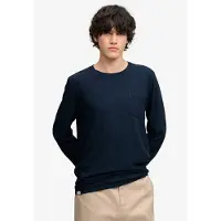 Superdry para hombre. M6010964A Camiseta manga larga Cotton Linen Pocket azul marino (S), Casual, Algodón, outlet 2026.