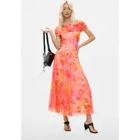 Desigual , Vestido Largo Mesh, Mujer, Poliester, Rojo, M
