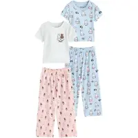 Next Pijama azul claro / marrón / rosa / blanco