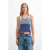 Desigual , Top Punto sin mangas, Mujer, Azul, XS
