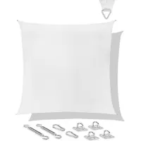 Vonroc Toldo vela cuadrada - 360x360 cm - blanca | kit inox incluido