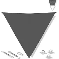 Vonroc Toldo vela triangular - 360 cm - gris | kit inox incluido