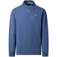 Hackett London para hombre. HM5500048 Polo Slim Fit Logo de manga larga azul (L), Casual, Algodón, Clásico, outlet 2026.