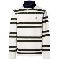 Hackett London para hombre. HM5700025 Polo Rugby blanco (L), Casual, Algodón, Manga larga, outlet 2026.