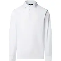 Hackett London para hombre. HM5500049 Polo de manga larga Pima blanco (XL), Casual, Algodón, Clásico, outlet 2026.