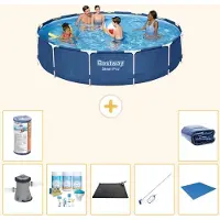 Bestway Steel Pro, piscina redonda - 396 x 84 cm - 8 piezas - Modelo S21608