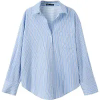Mango Blusa 'FONTANA' azul claro / marrón / blanco