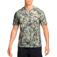 Nike - Ropa para trail running - M DF ADV Solar Chase SS Tee Aop Squa Lgt Army Chamo Camo de Algodón - Talla L - Caqui