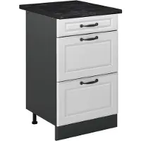Vicco Mueble bajo de cocina R-Line Blanco casa de campo/Antracita 50 cm encimera Antracita, Model 69843