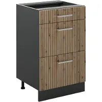 Vicco Mueble bajo de cocina R-Line Roble artesanal/Antracita 50 cm sin encimera, Model 69786