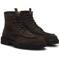 BOSS para hombre. 50573413 Botas de piel Julio Halb marrón oscuro (45), Plano, Cremallera, Casual, outlet 2026.