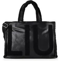 Liu Jo para mujer. 2F6037-E0021 Bolso tote grande con logo negro (OSFA), Casual, Poliéster, outlet 2026.