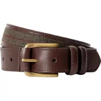 Hackett London para hombre. HM4100084 Cinturón de piel Horse N Hound verde oliva (36), Casual, Clásico, outlet 2026.