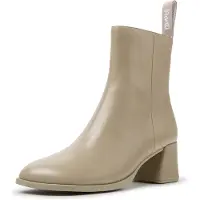 Camper para mujer. K400798-009 Botines de piel Kora beige (39), 5 a 8cm, Ninguno, Casual, outlet 2026.