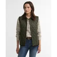 Barbour para mujer. LGI0229 Chaleco Darwen Quilted verde oliva (XS), Casual, Poliamida, outlet 2026.