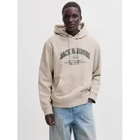 Jack & Jones Sudadera 'JJEDENVER' beige / negro