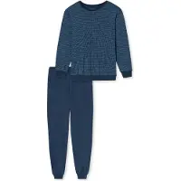 Schiesser Pijama largo ' Comfort Essentials ' azul oscuro
