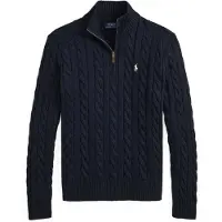 Ralph Lauren para hombre. 710810841500 Jersey de algodón en punto de ochos marino (L), Casual, Manga larga, outlet 20