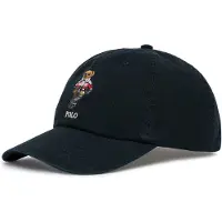 Ralph Lauren para hombre. 710B27551001 Gorra de sarga con Polo Bear negro (OSFA), Casual, Algodón, outlet 2026.