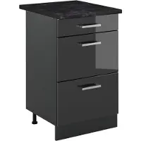 Vicco Mueble bajo de cocina R-Line Antracita alto brillo/Antracita 50 cm encimera Antracita, Model 69779