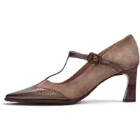 Hispanitas para mujer. HI264952 Zapatos de Piel Paris taupe (36), 3 a 5cm, Hebilla, Casual, Fiesta, outlet 2026.