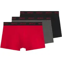 HUGO Calzoncillo boxer piedra / rojo vivo / negro