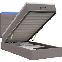 vidaXL : Banco otomano con cama y colchón, con iluminación LED, color taupe, 80 x 200 cm, tapizado en tela