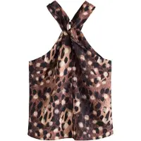 Next Blusa crema / marrón / chocolate / brocado