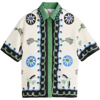 Next Blusa azul oscuro / verde / negro / blanco