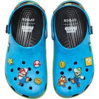 Crocs Zuecos 'Super Mario' azul oscuro / amarillo / verde claro / rojo