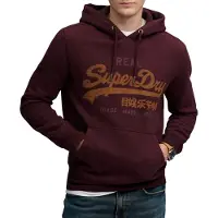 Superdry para hombre. M2014568A Sudadera con capucha Heritage Relaxed burdeos (S), Casual, Algodón, outlet 2026.
